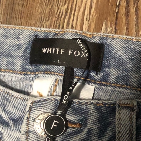 White Fox Boutique On Replay High Rise Straight Jeans Women's Large in Ice Blue - Picture 2 of 7